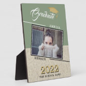 Plaque Photo Rustic Modern Green Graduate Photo Graduate (Côté)