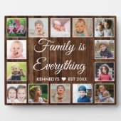 Plaque Photo Rustic Pallet Wood 14 Photo Collage Family Quote (Devant)