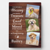 Plaque Photo Rustic Personalized 3 Photo Pet Loss Dog Memorial (Devant)