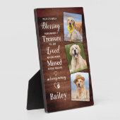 Plaque Photo Rustic Personalized 3 Photo Pet Loss Dog Memorial (Côté)