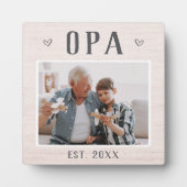 Plaque Photo Rustic Personalized Opa Grandpa Photo (Devant)