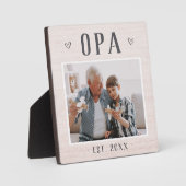 Plaque Photo Rustic Personalized Opa Grandpa Photo (Recto)
