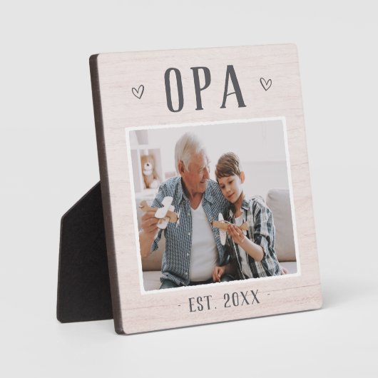 Plaque Photo Rustic Personalized Opa Grandpa Photo (Recto)