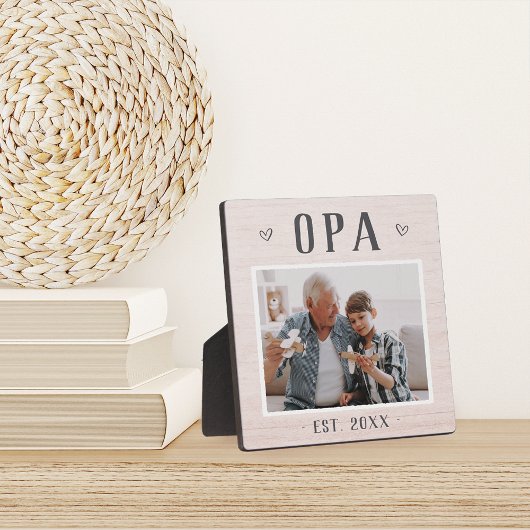 Plaque Photo Rustic Personalized Opa Grandpa Photo