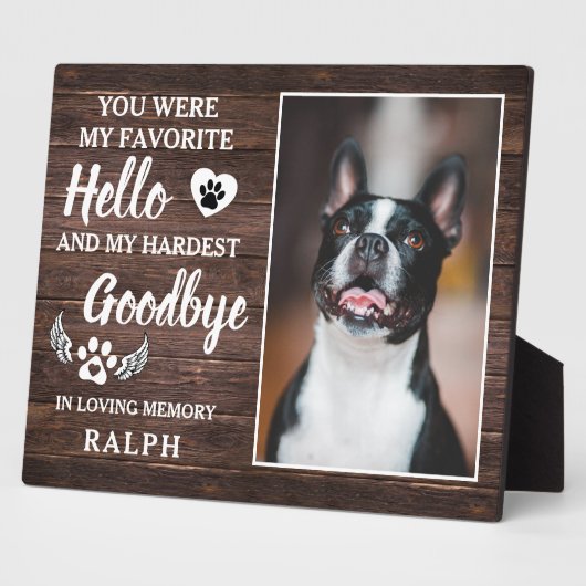 Plaque Photo Rustic Pet Loss Photo Memorial & Sympathy Citation (Côté)