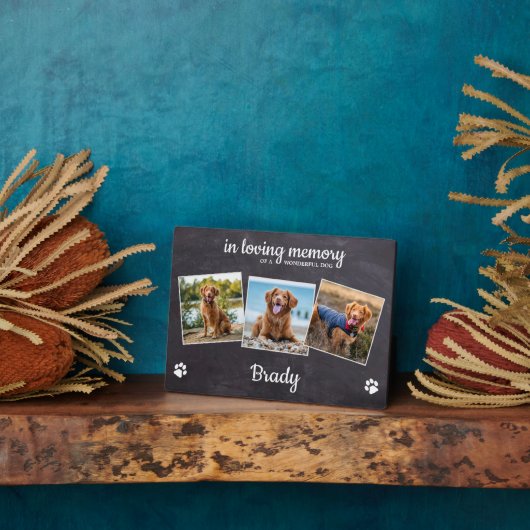 Plaque Photo Rustic Pet Memorial 3 Photo En Mémoire D'Amour (Côté)