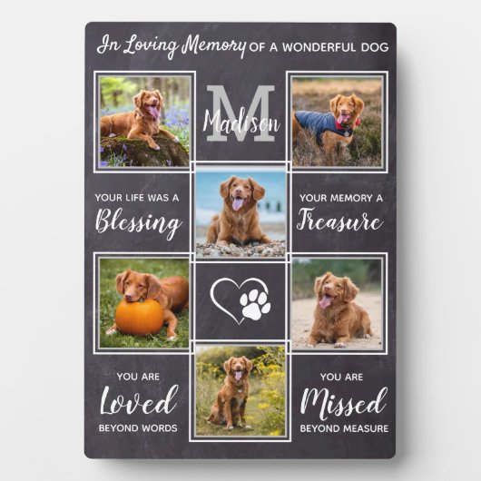 Plaque Photo Rustic Pet Memorial Chien Perdre Cadeau Unique 6 P (Devant)