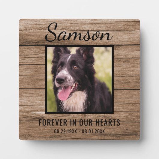 Plaque Photo Rustic Pet Memorial Photo (Devant)