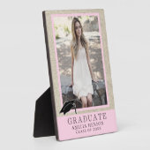 Plaque Photo Rustic Pink Graduate Photo (Côté)