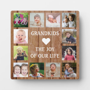 Plaque Photo Rustic Wood 12 Photo Collage Grandkid