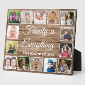 Plaque Photo Rustic Wood 14 Photo Collage Famille Citation (Côté)