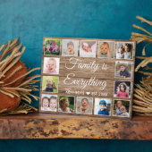 Plaque Photo Rustic Wood 14 Photo Collage Famille Citation (Côté)