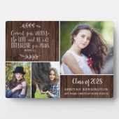 Plaque Photo Rustic Wood Graduation chrétienne Bible Verse (Devant)