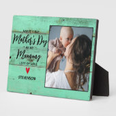 Plaque Photo Rustic Wood Nouvelle maman Première mère Jour (Côté)