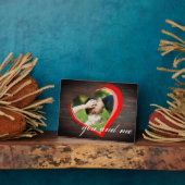 Plaque Photo Rustic Wood Two Hearts Photo Valentine's Day (Côté)