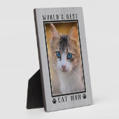 Plaque Photo Rustic World's Best Chat Maman Empreintes de patte (Côté)