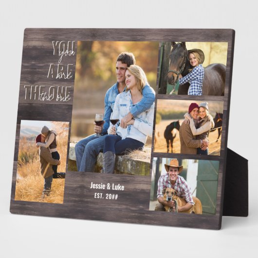 Plaque Photo Rustique 5 Photo Collage Vous êtes le bois unique (Côté)