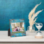 Plaque Photo Rustique Bleu Perdu Bois Nom Cadre Photo (Insitu)