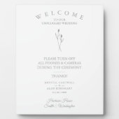 Plaque Photo Rustique Botanique Simple Mariage Unplugged Cérémo (Devant)