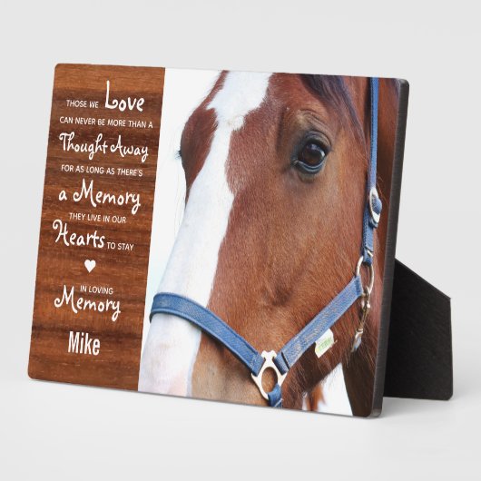 Plaque Photo Rustique Horse Memorial Keepsaké (Côté)