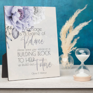 Plaque Photo Rustique Lilac et Albâtre Peony Floral