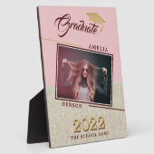 Plaque Photo Rustique moderne Dusty Pink Grad Photo Graduation (Côté)