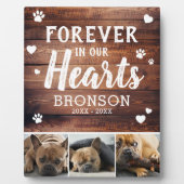 Plaque Photo Rustique pour toujours dans notre coeur Pet Photo (Devant)