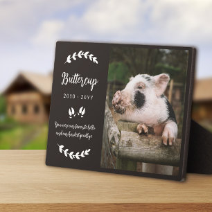 Plaque Photo Sabots de cochon noir mat verdure photo mémorial a