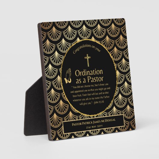 Plaque Photo Sacré Nouveau Ordonné Pasteur Bible Verse Personna (Recto)