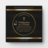 Plaque Photo Sacré Pasteur nouvellement ordonné Cadeau personna (Devant)