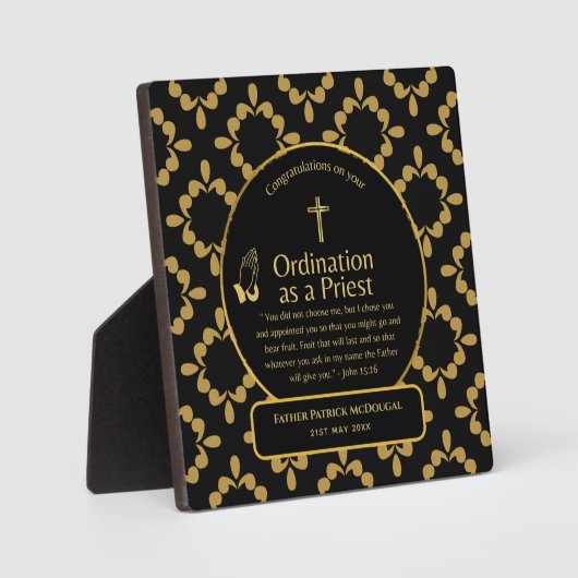 Plaque Photo Sacré Prêtre Cadeau Pasteur diacre Ordination pers (Recto)