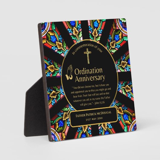 Plaque Photo Sacré Prêtre Cadeau Pasteur diacre Ordination pers (Recto)