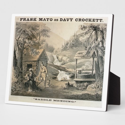 Plaque Photo 'Saddle Mending', affiche pour 'Davy Crockett' (Côté)