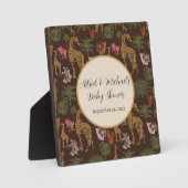 Plaque Photo Safari Giraffe & Palm Baby shower Feuille (Recto)