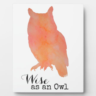 Plaque Photo Sage comme une aquarelle de bois de hibou