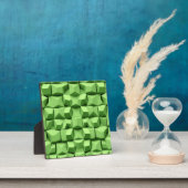 Plaque Photo Sage Green 3D Geometric Cube Pattern (Insitu)