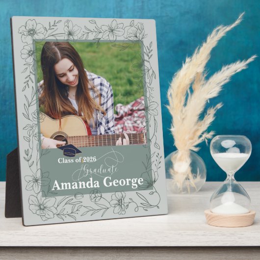 Plaque Photo Sage Green Graduation Photo Keepsake Class of 2026 (Côté)