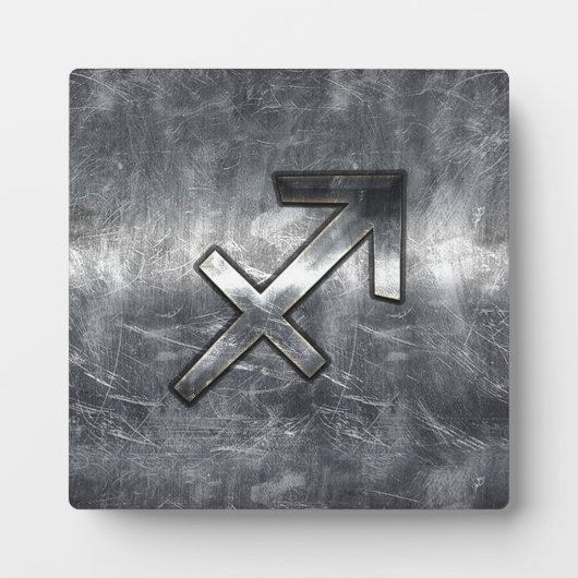 Plaque Photo Sagittarius Zodiac Silver Distour Steel look (Devant)
