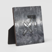 Plaque Photo Sagittarius Zodiac Silver Distour Steel look (Recto)