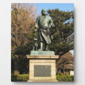 Plaque Photo Saigo Takamori (Le Dernier Samurai) & Statue du Ch (Devant)