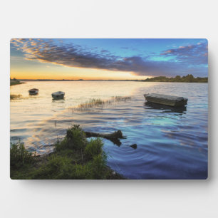 Plaque Photo Sailing Boat Reflection From the Sunset