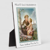 Plaque Photo Saint Antoine de Padoue avec Bébé Jésus (Côté)