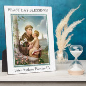 Plaque Photo Saint Antoine de Padoue avec Bébé Jésus (Côté)