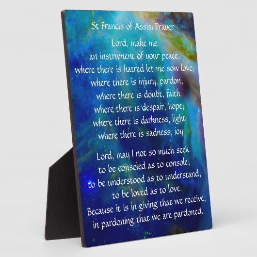 Plaque Photo Saint François d'Assise (Côté)