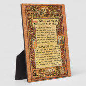 Plaque Photo Saint François d'Assise Prière simple pour la paix (Côté)