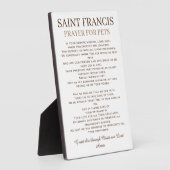 Plaque Photo Saint François Prière pour les animaux (Côté)