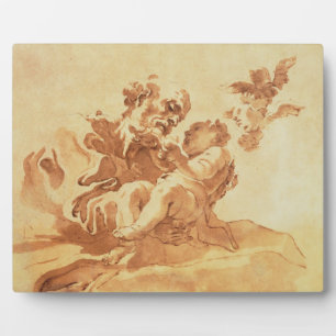 Plaque Photo Saint Joseph adorant le Christ Enfant (stylo, encr