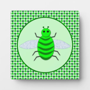 Plaque Photo Saint Patricks Day Bee et Shamrocks