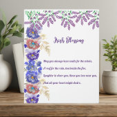 Plaque Photo Saint Patrick's Day Irish Blessing Floral Collage