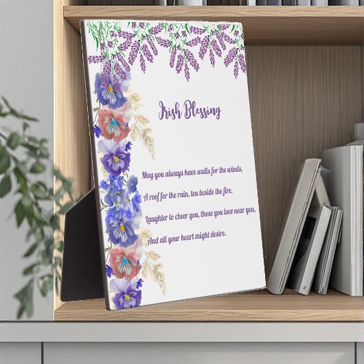 Plaque Photo Saint Patrick's Day Irish Blessing Floral Collage